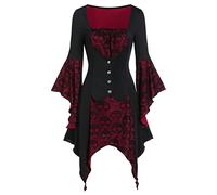 Halloween Costume For Women Vintage Maxi Dresses Womens Gothic Horror Ladies Waist Smocked A-Line Renaissance Elegant Party Dress Zombie Bride Role Play Evening Prom