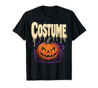 Halloween Costume Funny Lazy Last Minute Pumpkin Scary Face T-Shirt