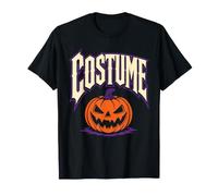 Halloween Costume Funny Lazy Last Minute Pumpkin Scary Face T-Shirt