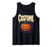 Halloween Costume Funny Lazy Last Minute Pumpkin Scary Face Tank Top