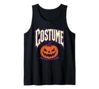 Halloween Costume Funny Lazy Last Minute Pumpkin Scary Face Tank Top