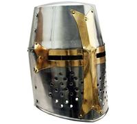 Halloween Costume Great Brass Crusader Knight Helmet Most Fit Adult Size