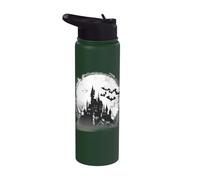 Halloween Costume Haunted Castle Bats Spider Web Ghost Stainless Steel Insulated Water Bottle