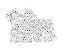 Halloween Costume Kids DIY Halloween Set, T-Shirt and Shorts, Boys and Girls, Black and White Doodle Print Outfit, Colorable Costume for Toddlers and Baby (White, 4-5 Years)