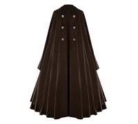 Halloween Costume Men, Men Viking Medieval Cloak With Hood Vintage Victorain Renaissance Cape Metal Button Gothic King Capes Halloween Costume