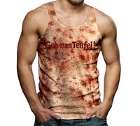 Halloween Costume Men's Horror Tank Top Blood Splash Pattern Sleeveless T-Shirt Tops Horror Bloodstained Butcher Sports Vest Fitness Lightweight Party Shirt Festival Undershirt Terror, orange, 4XL