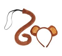Halloween Costume Set - Ears Headband Tail Accessory, Monkey Tail Costume, Outfit Playful Character | Kids Animal Cosplay Prop For Party Carnival Stage Performance Fancy Dress Boys Girls