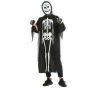Halloween Costume Set, Halloween Costume for Adults, Consists of a Scary Skeleton Costume, Skeleton Mask and Skeleton Gloves, Suitable as a Costume for Halloween and Carnival Parties