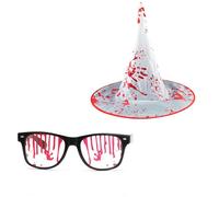 Halloween Costume Set Splattered Blood Glasses Bloody Gloves Stockings Pointed Hat Halloween Costume Accessories Glasses Splattered Blood Gloves Stockings Pointed Hat For Party