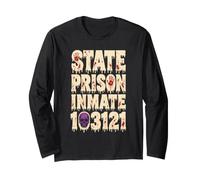 Halloween Costume State Prison Skull Blood Splatter Drip Long Sleeve T-Shirt
