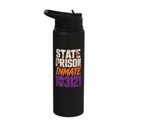 Halloween Costume State Prison Skull Blood Splatter Drip Stainless Steel Insulated Water Bottle