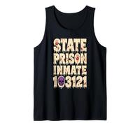 Halloween Costume State Prison Skull Blood Splatter Drip Tank Top
