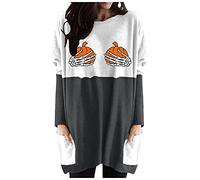Halloween Costume T-Shirts Women Skull Spider Web Pullover Batwing Pumpkin Casual Fashion Thermal Work Travel Leisure T-Shirt Funny Kids Adults Going Out Soft Workout Tops Grey