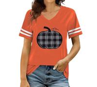 Halloween Costume T-Shirts Women Spiders Ghosts Witch Hat T-Shirt Batwing Pumpkin Pullover Soft Breathable Polyester Work Travel Leisure Long Sleeve T Shirts Autumn Fashion Thermal Top Orange