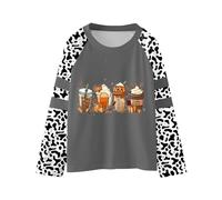 Halloween Costume Teen Girls Halloween Pumpkin Letters Prints Pullover Casual Leopard Girls Sweatshirts Boys Toddler Kids Little Girls T Shirts Sleeve, Black, 5-6 ans