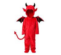 Halloween Costume Toddler Devil Wing Flannel Jumpsuit, Red, 2 Years