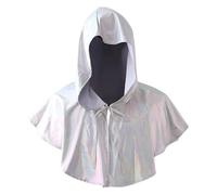Halloween Costume Unisex Halloween Cape Adult Cape Texture Lacing Shoulder Protection Faux Leather Half Cape Renaissance Hooded Cape Gothic Capelet Medieval Fancy Dress for Halloween Party