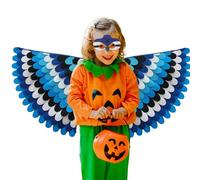 Halloween Costume Wings - Foldable Felt 50 cm Wings for Children | Colour Gradient, Lightweight and Windproof | Colourful Bird Cosplay Accessories for Dance Party Performance Role Play Fun