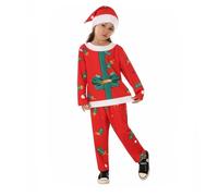 Halloween Costume Women Children's Christmas Performance Costumes Christmas Boxes Cosplay Costumes Schools Festivals Stages Parties Performance 3PC Set Halloween Cosplay for (Red, 5-6 Years)