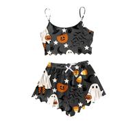 Halloween Costume Women Pajama Sets Women Silk Satin Pajama Set 3 Pieces Lingerie Sleepwear with Floral Lace and Bathrobe Features:, gray, XXL