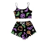 Halloween Costume Women Pajama Sets Women Silk Satin Pajama Set 3 Pieces Lingerie Sleepwear with Floral Lace and Bathrobe Features:, purple, XXL