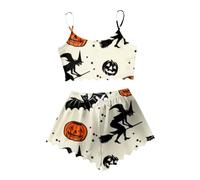 Halloween Costume Women Pajama Sets Women Silk Satin Pajama Set 3 Pieces Lingerie Sleepwear with Floral Lace and Bathrobe Features:, beige, XXL