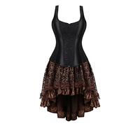 Halloween Costume Women, Renaissance Dress for Women Medieval Ball Gown Plus Size Queen Costumes Short Velvet Vintage Irish Carnival Clothes Retro Elegant Long Sleeve (Black,3XL)
