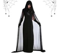 Halloween Costume Women's Ghosts, Black Ghost Bride Evil Queen, Halloween Costume Women, Vampire Long Dress Witches Zombie Ghost Bride, Ghost Bride Queen Costume for Halloween Carnival Costume