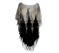 Halloween Costume Women's Printed Tshirt Plus Size Casual Loose Fit Vintage Irregular Top Chic Flowy Shawl Medieval Style Steampunk Renaissance Cosplay Carnival Top, white, 5XL