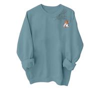 Halloween Costume Women's Pullover Long Sleeve Sweatshirt Basic Crew Neck Long Sleeve Shirt Simple Party Festive Jumper Ghost Print Top, Light blue1, XXL