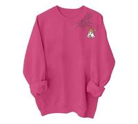 Halloween Costume Women's Pullover Long Sleeve Sweatshirt Basic Crew Neck Long Sleeve Shirt Simple Party Festive Jumper Ghost Print Top, Hot Pink1, L