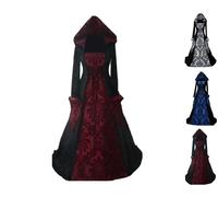 Halloween Costume Women's Witch Dress Gothic Medieval Tied Waist Dress A-line Vampire Yard Dress Renaissance Adult Carnival Steampunk Festive Vintage Cosplay Club Party