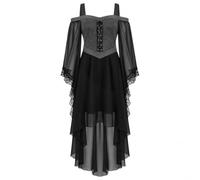 Halloween Costumes Adult witch costume women Dresses | Gothic Skeleton Party Vintage Dress Plus Size Skirt Medieval Costume Evening Prom Cocktail
