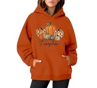Halloween Costumes Adult Women Blanket Hoodie Women's Spring And Autumn New Loose Large Casual Halloween Printed Hoodie Halloween Outfit For Women Warm Jumpers Women black zip up hoodie (Orange, L)