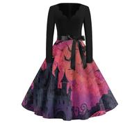 Halloween Costumes Adult Women Cosplay Spooky Dress Witchy Glamorous Dresses Chic Sophisticated Halloween Costume Mystical Enchanting Costumes Haunting Alluring Corset Outfits(1-Multicolor,4XL)