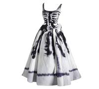 Halloween Costumes Adult Women Dresses for Women UK solid Sleeveless Rockabilly Party Costume Gothic Vintage Skeleton Skull Print Cocktail Dress Plus Size Ladies Costumes