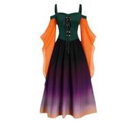 Halloween Costumes Adult Women Floral Renaissance Ball Gown Cold Shoulder Flutter Sleeve Retro Steampunk Costume Ladies Vintage Steampunk Gothic Corset Dresses for Party Cosplay Outfit