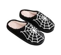 Halloween Costumes Adult Women,Halloween Christmas Holiday Slippers for Women and Men Warm Cozy Plush Fuzzy Cushion Slip-on House Slipper for Indoor and Outdoor,Grey #2,8