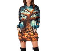 Halloween Costumes Adult Women Long Sleeve Dresses for UK Black Dress with Pockets Women's Maxi Pumpkin Costume Fancy Womens 50s Winter Adults Wrap Witch Skeleton Jumpsuit Blue-B M
