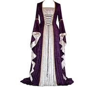 Halloween Costumes Adult Women Medieval Costume Women - Retro Medieval Dress Victorian Gothic Palace Ladies Trumpet Sleeves Party Renaissance Costume A-Line Maxi Dress Ladies Vintage Dresses