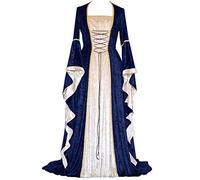 Halloween Costumes Adult Women Medieval Costume Women - Retro Medieval Dress Victorian Gothic Palace Ladies Trumpet Sleeves Party Renaissance Costume A-Line Maxi Dress Ladies Vintage Dresses