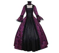 Halloween Costumes Adult Women Plus Size, Womens Medieval Rococo Dress Gorgeous Flare Sleeve Queen Vampire Ball Gown Gothic Victorian Dresses Halloween Costume