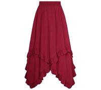 Halloween Costumes Adult Women Rave Clothes- Plus Size Medieval Vampire High Waist Gothic Victorian Cute Renaissance Vintage Cosplay Retro Steampunk Goth Dark Style Skirts for Dance Carnival
