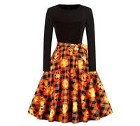 Halloween Costumes Adult Women Women's Woman Retro Witch Dress Costume Ladies Winter Dresses Skeleton Print Fancy Outfit Womens Grey S