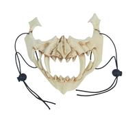 Halloween Costumes Animal Halloween Cosplay Resin Dog Bone Teeth Scary Wolf Werewolf Costume Party 9 (Khaki, 15x14x5cm)