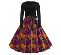 Halloween Costumes Black Dress for Women Ladies Costume Work Dresses UK Vintage Red Long Sleeve Plus Size Fancy Womens Witches Adult Women's Skeleton Jumpsuit Orange-2 M