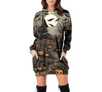 Halloween Costumes Fancy Dress Black Women's Costume Women Adult Pumpkin Womens Skeleton Jumpsuit Long Sleeve Fairy Plus Size for Brown-A XL