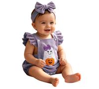 Halloween Costumes For Babies - Adorable Pumpkin Themed Bodysuit With Adjustable Shoulder Straps And Practical Bib Design For Girls Cozy Piece Outfit Everyday Wear