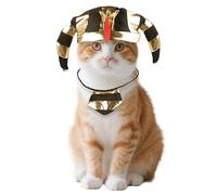 Halloween Costumes for Cats 2Pcs Egyptian Pharaoh Cat Costume Pharaoh Hat Tie Set Egypt King TUT Pet Cosplay Dress Up Accessories