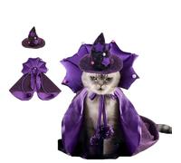 Halloween Costumes for Cats, Devil Witches Cape Cloak, Funny Cat Outfits for Halloween Party & Pet Cosplay (Purple)